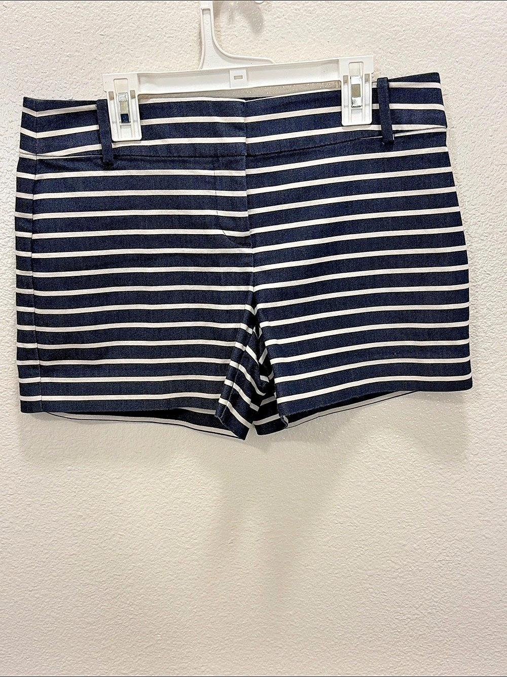 Ann Taylor LOFT The Riviera Short Striped High Waist Shorts in Blue & White Like